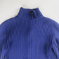 Prada Linea Rossa Shine Blue Corduroy Turtleneck Sweater FW 1999 - S