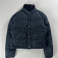 Prada Navy Crop Puffer Rhinestone Elbows Jacket FW 2004 - XS