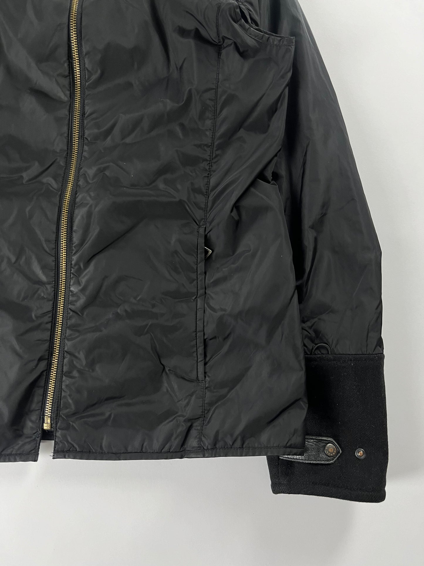 Prada Zip Front Nylon Buttoned Cuff Jacket 2000s - XS