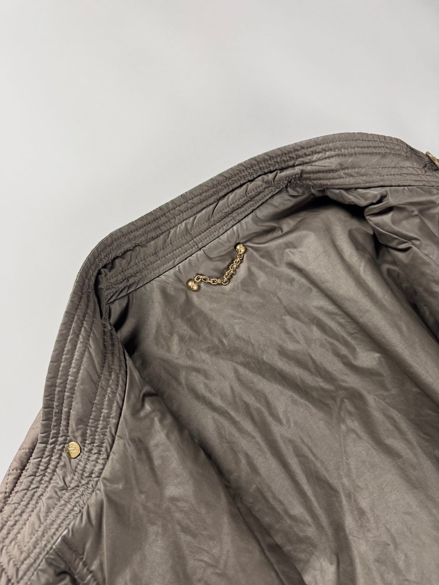 Louis Vuitton Brown Damier Quilted Gold Detail Racer Jacket FW 2007 - L
