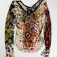Jean Paul Gaultier Psychedelic Circle Print Mesh Top 2000s - S