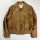 Miu Miu Camel Tan Leather Bomber Pointed Collar Jacket 2000s - M
