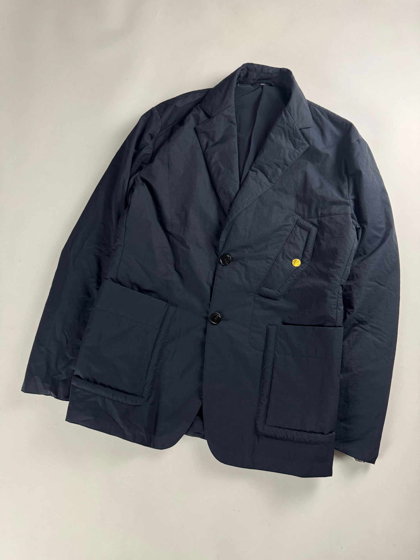 Hermès Sample Puffer Tailored Navy Minimalist Blazer FW 2023 - M