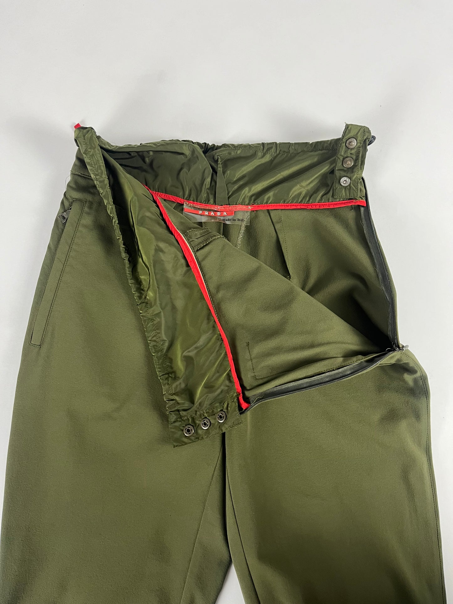 Prada Linea Rossa Khaki Strapped 3/4 Pants FW 1999 - S