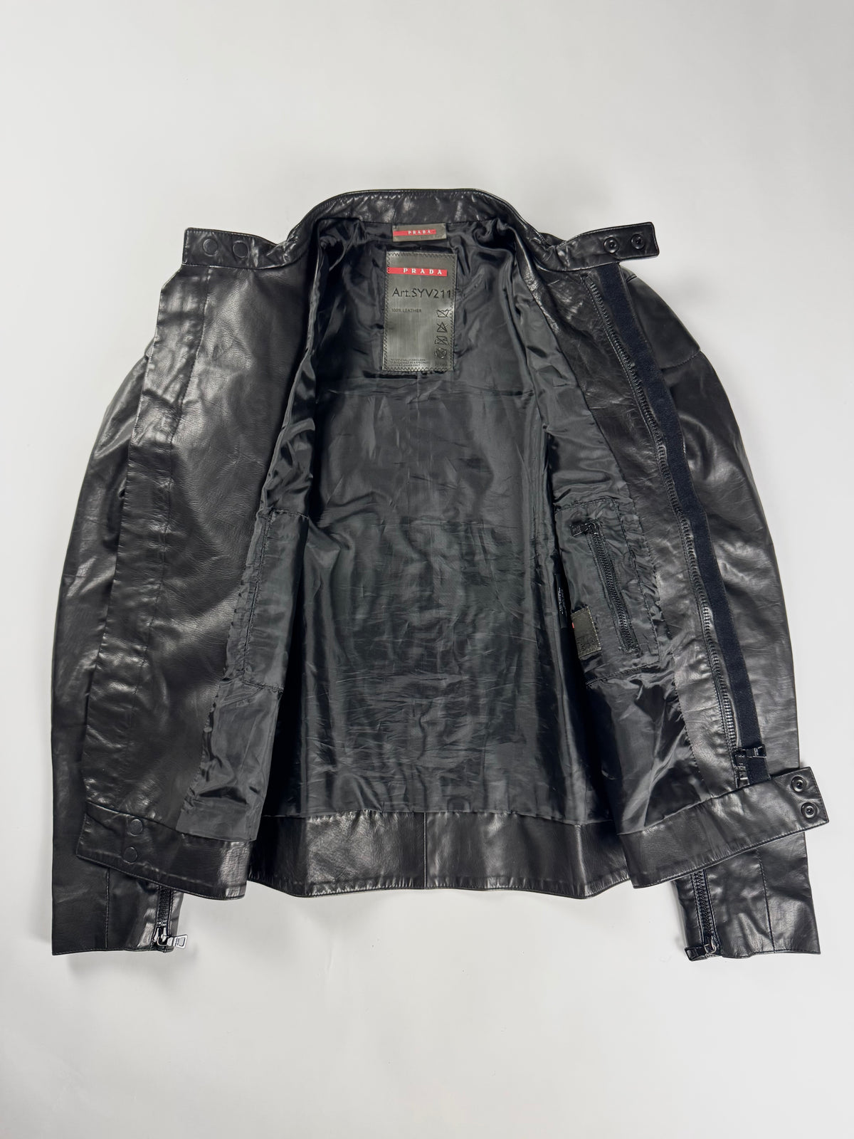 Prada Milano Black Leather Motorcycle Jacket FW 2007 - M