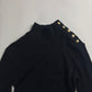 Balmain Sample Gold Button Embellished Turtleneck Sweater FW 2017 - S
