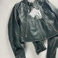 MM6 Maison Margiela Deep Jade Cow Leather Biker Jacket SS 2022 - S