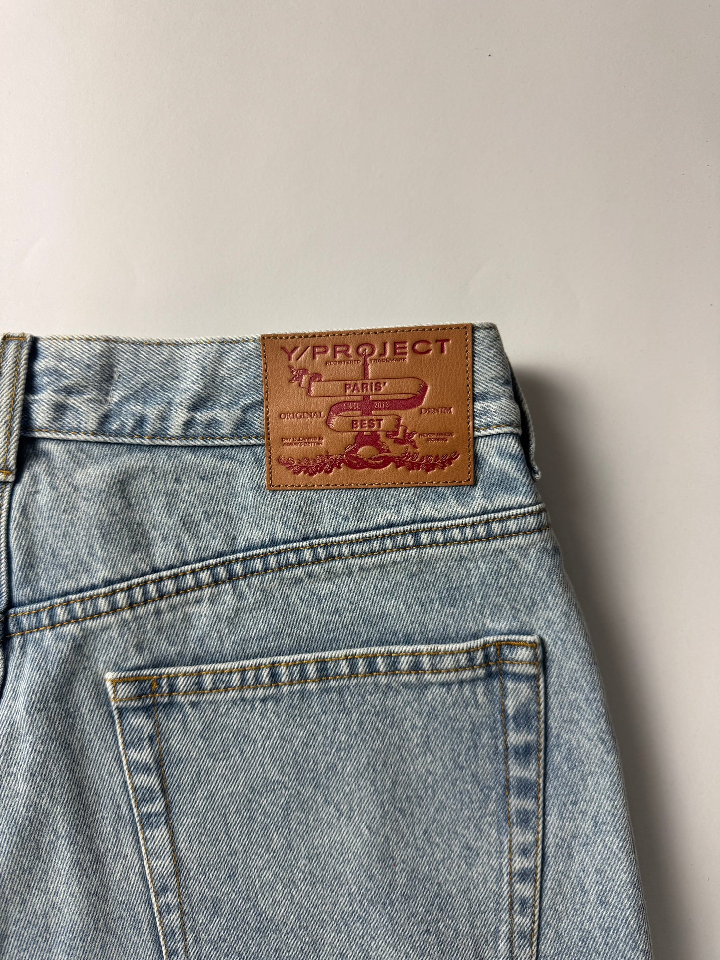 Y/Project Maxi Cowboy Cuff Blue Denim Pants SS 2023 - 32 US