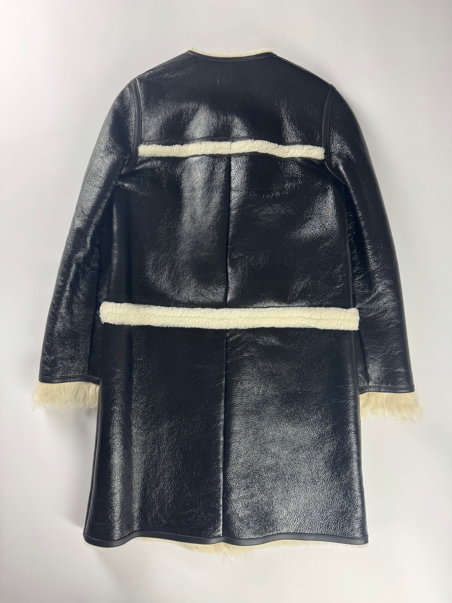 Louis Vuitton Nicolas Ghesquière Shearling Fur Trimmed Coat FW 2015 - S