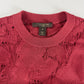 Louis Vuitton Dentelle Burgundy Red Distressed Lace Knit Crewneck Sweater FW 2016 - S