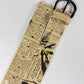 John Galliano Cream Waxed Leather Newspaper Belt 2000s - 85 CM