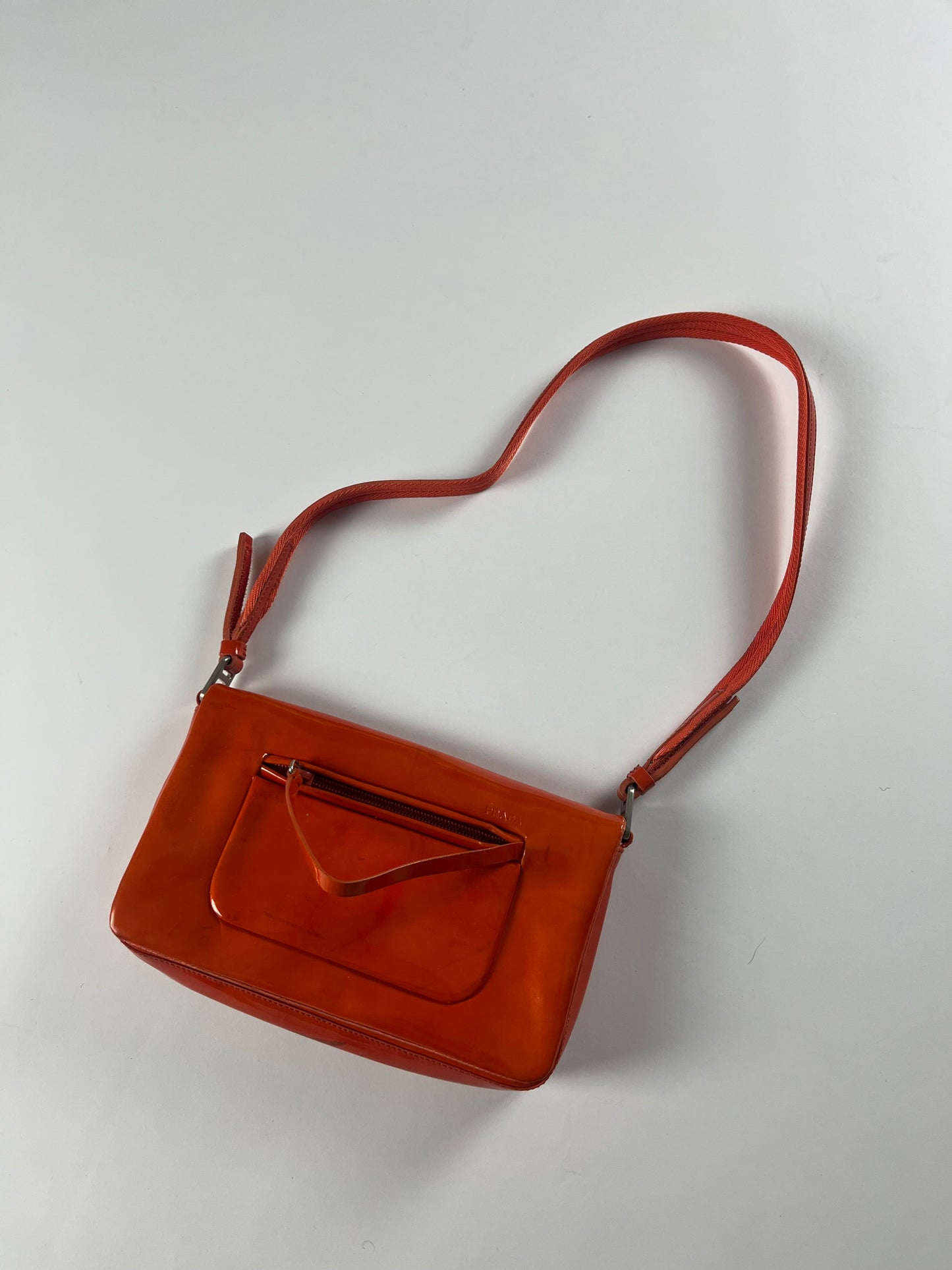 Prada Patent Orange Shoulder Bag FW 1999 - OS