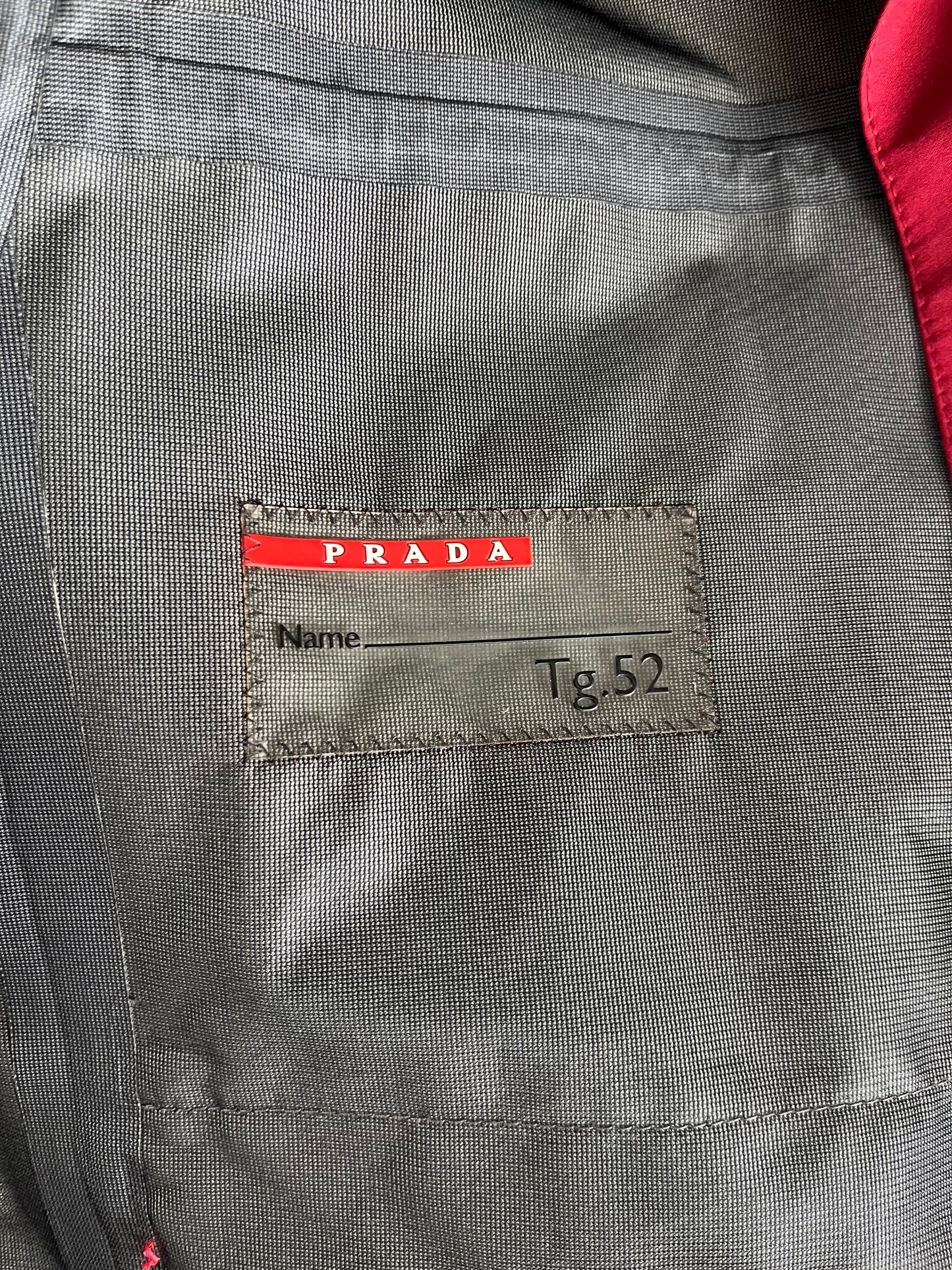 Prada Gore Tex Red Nylon Moto Jacket SS 2000 - L