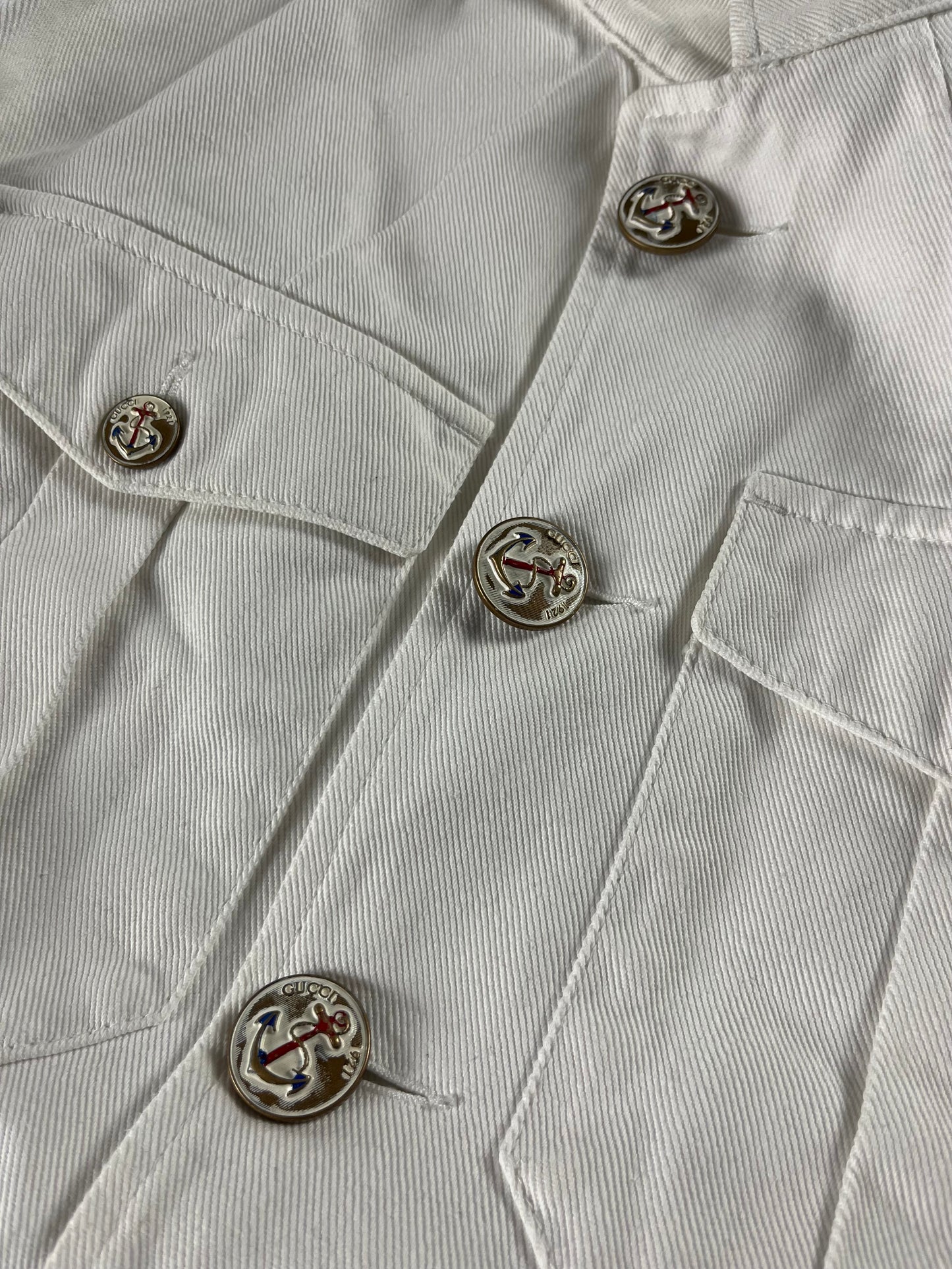 Gucci White Yacht-Club Belted Jacket SS 2015 - S