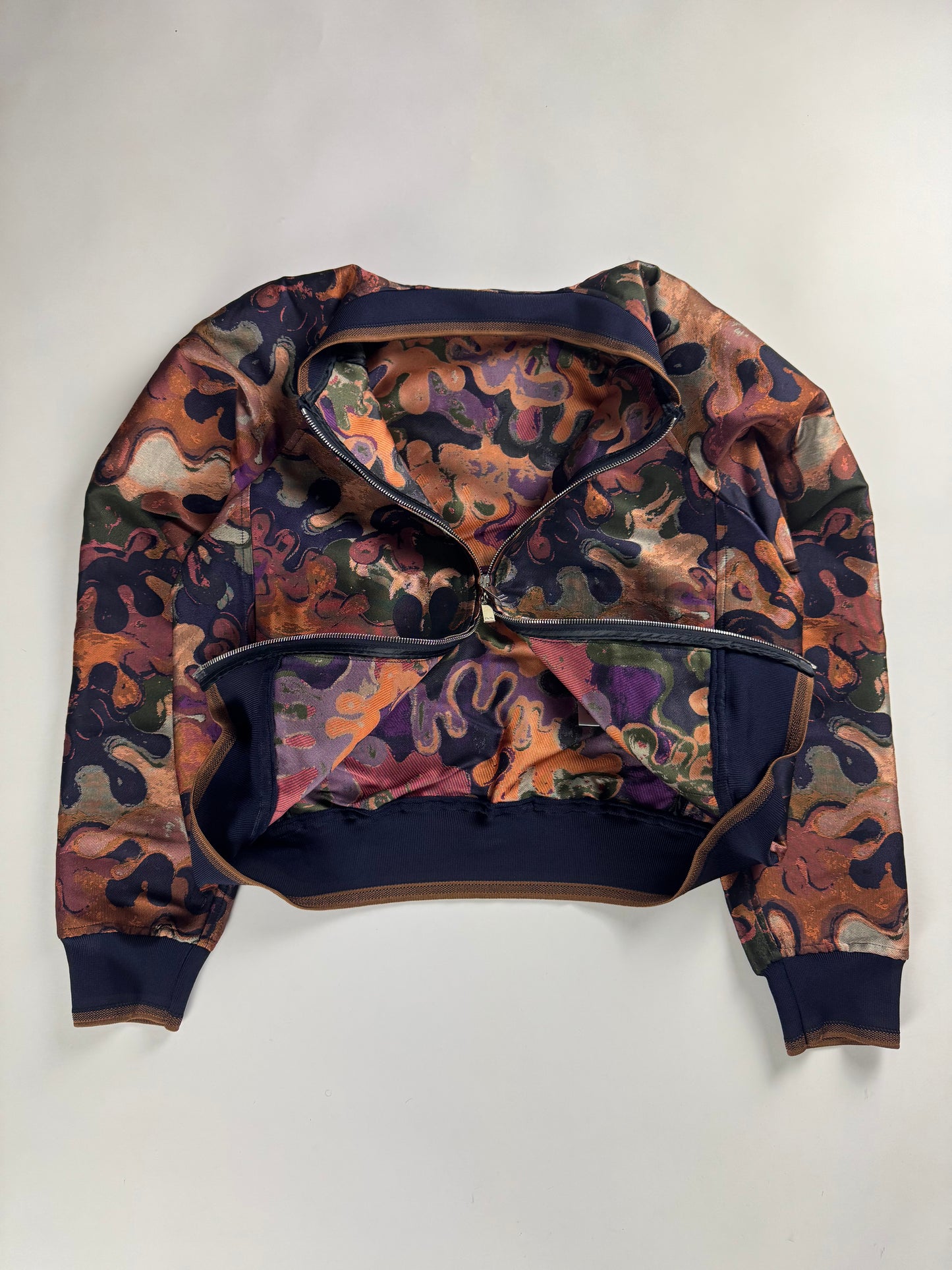Dior Homme Sample Peter Doig Camo Double Zip Bomber Jacket FW 2021 - M