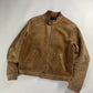 Prada Sample Tan Brown Suede Leather Zipper Moto Jacket FW 1996 - M