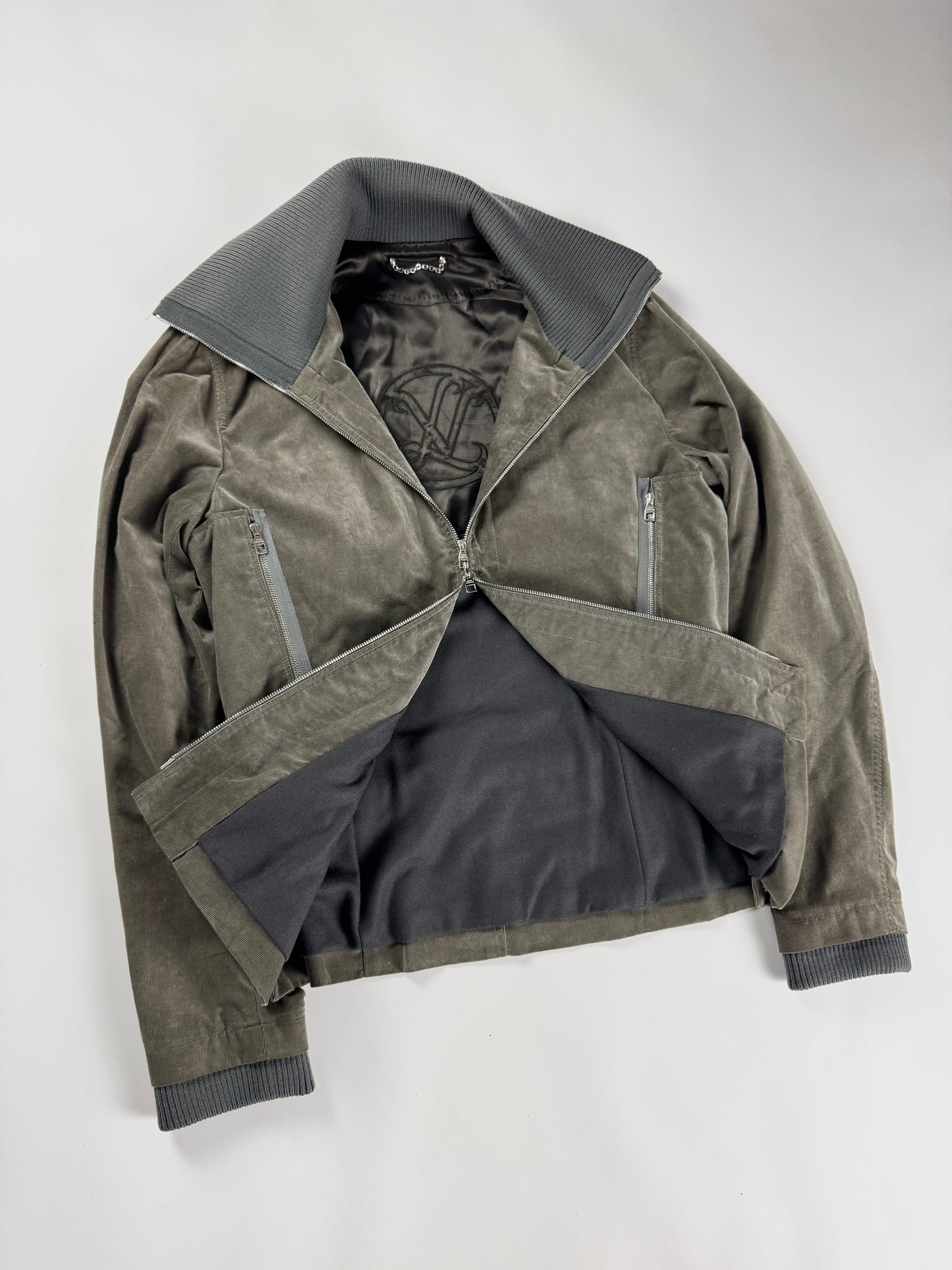 Louis Vuitton Kaki Military Corduroy Turtleneck Jacket FW 2008 - M