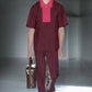 Prada Wine Red Bowling Shirt SS 2013 - L