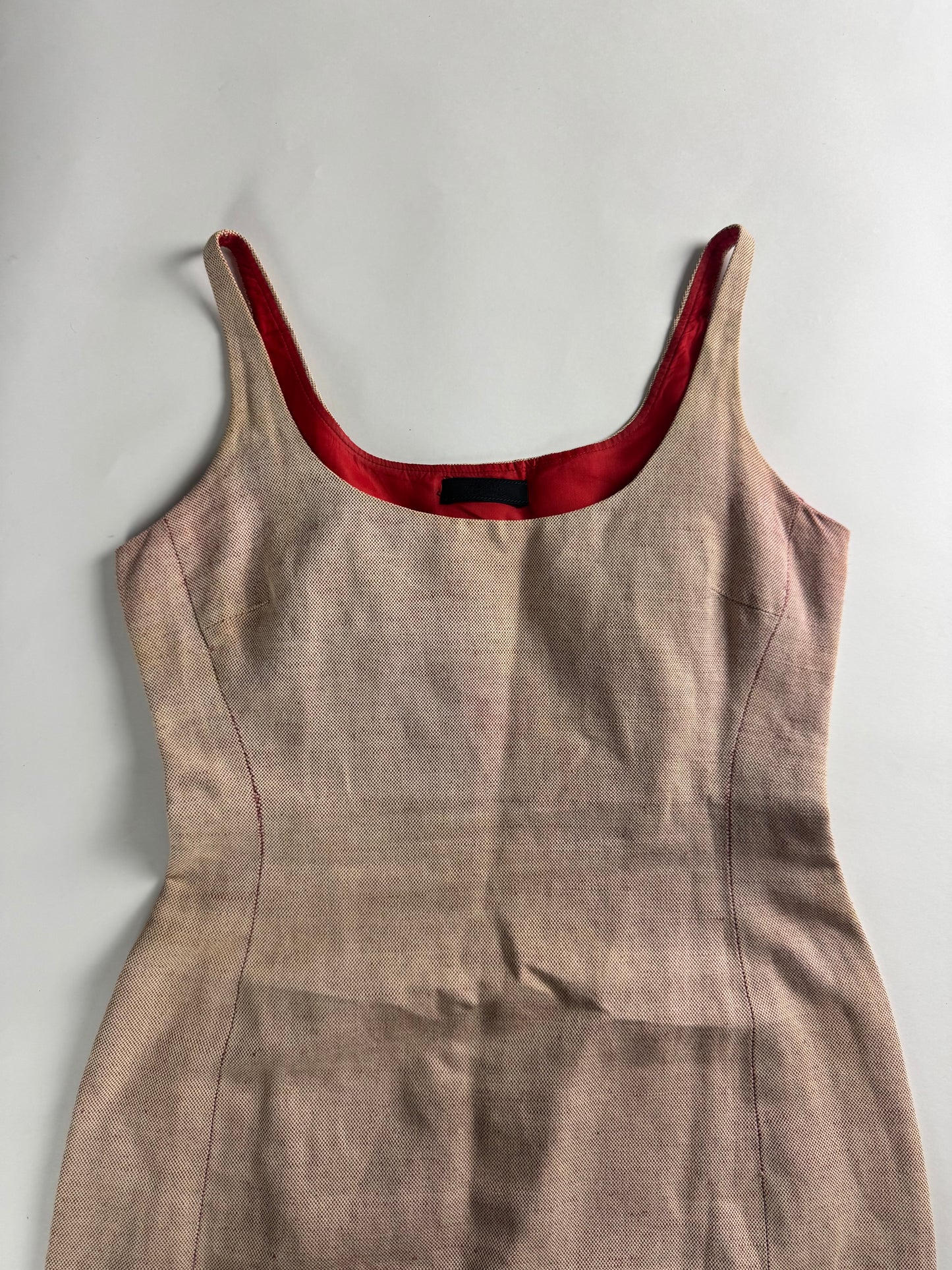Prada Red Cotton Dress SS 1999 - S