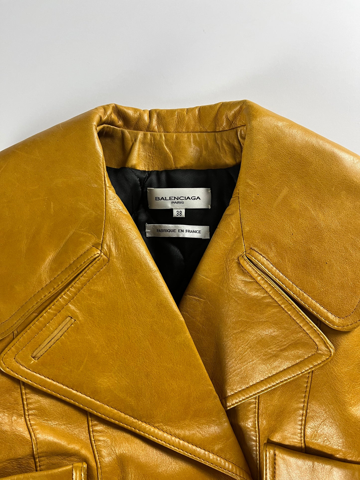 Balenciaga Nicolas Ghesquière Yellow Leather Jacket FW 2002 - S