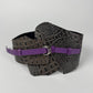 Just Cavalli Dark Brown Crocodile Embossed Purple Strap Leather Corset Belt 2000s - OS