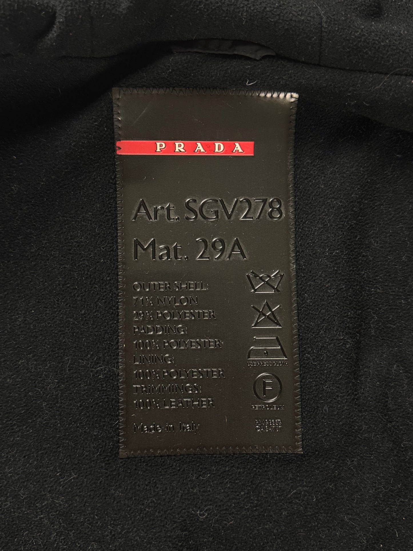 Prada Linea Rossa Black Balaclava Riot Long Jacket FW 1999 - M