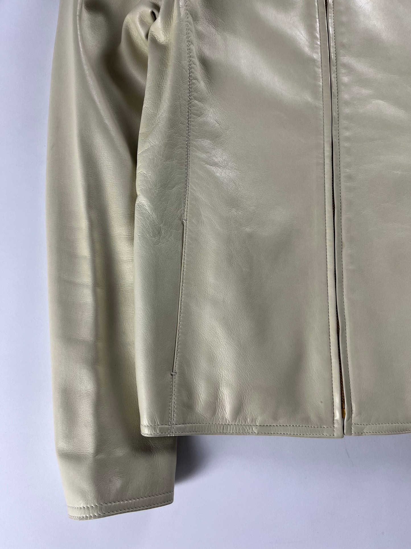 Gucci Cream Leather Jacket - XS