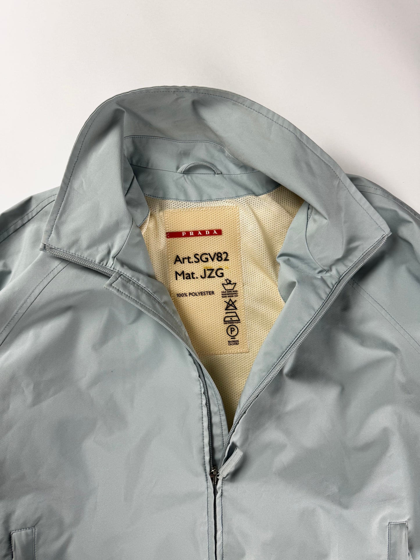 Prada Linea Rossa Baby Blue Nylon Bomber Jacket FW 1999 - L