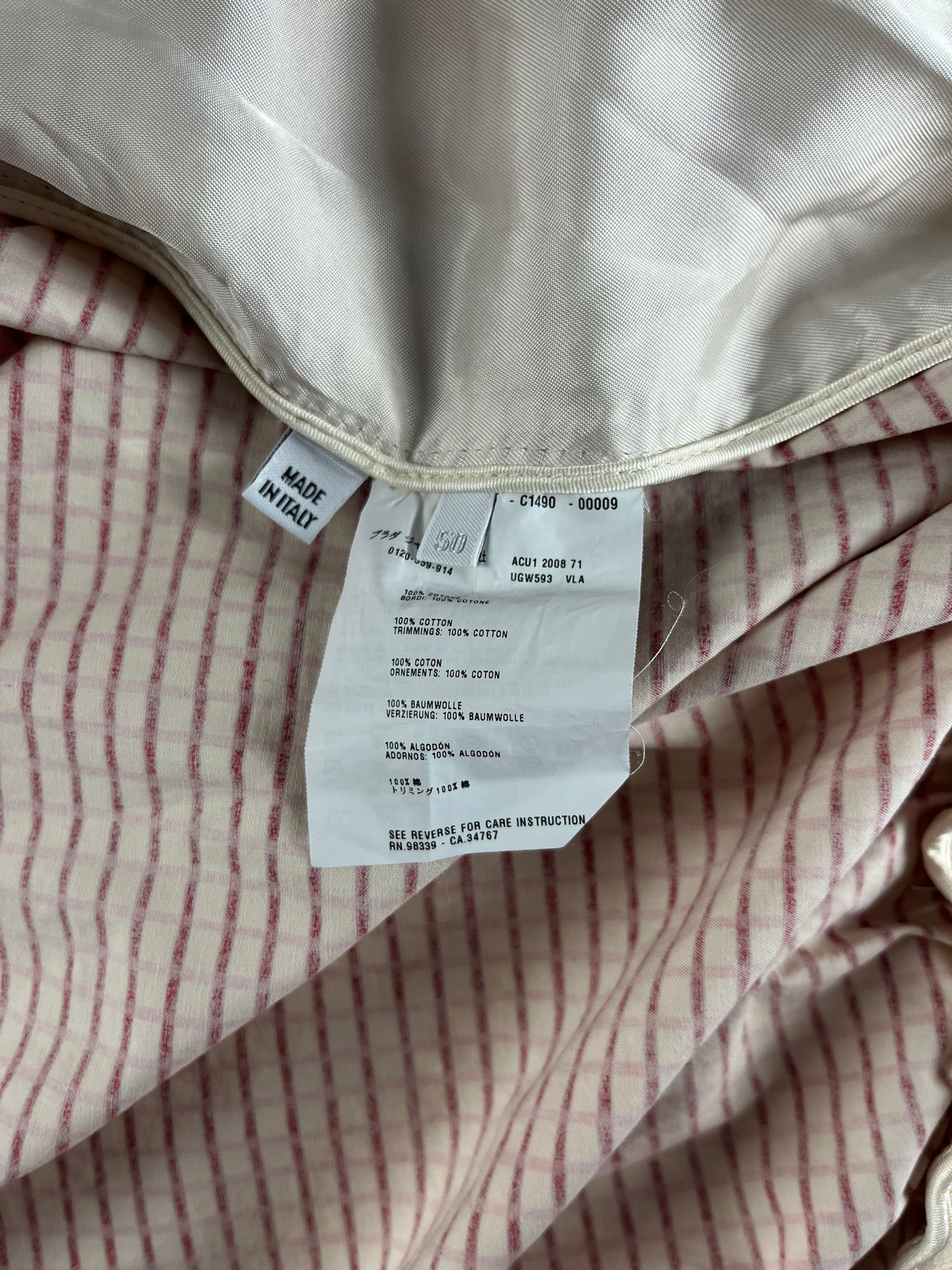 Prada Mainline Soft Plaid Checkered Bomber Jacket SS 2008 - M