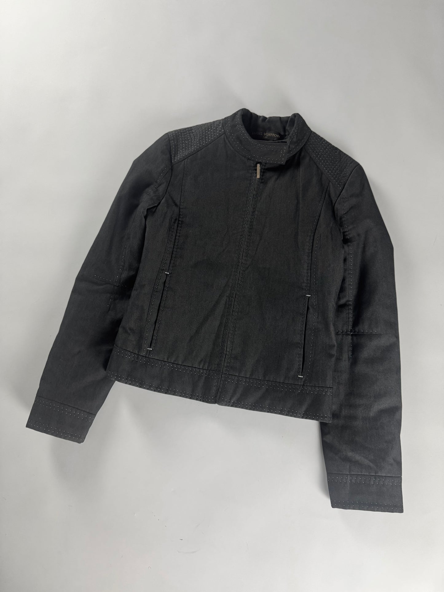 Louis Vuitton Dark Grey Cotton Stitch Details Rider Jacket 2000s - XS
