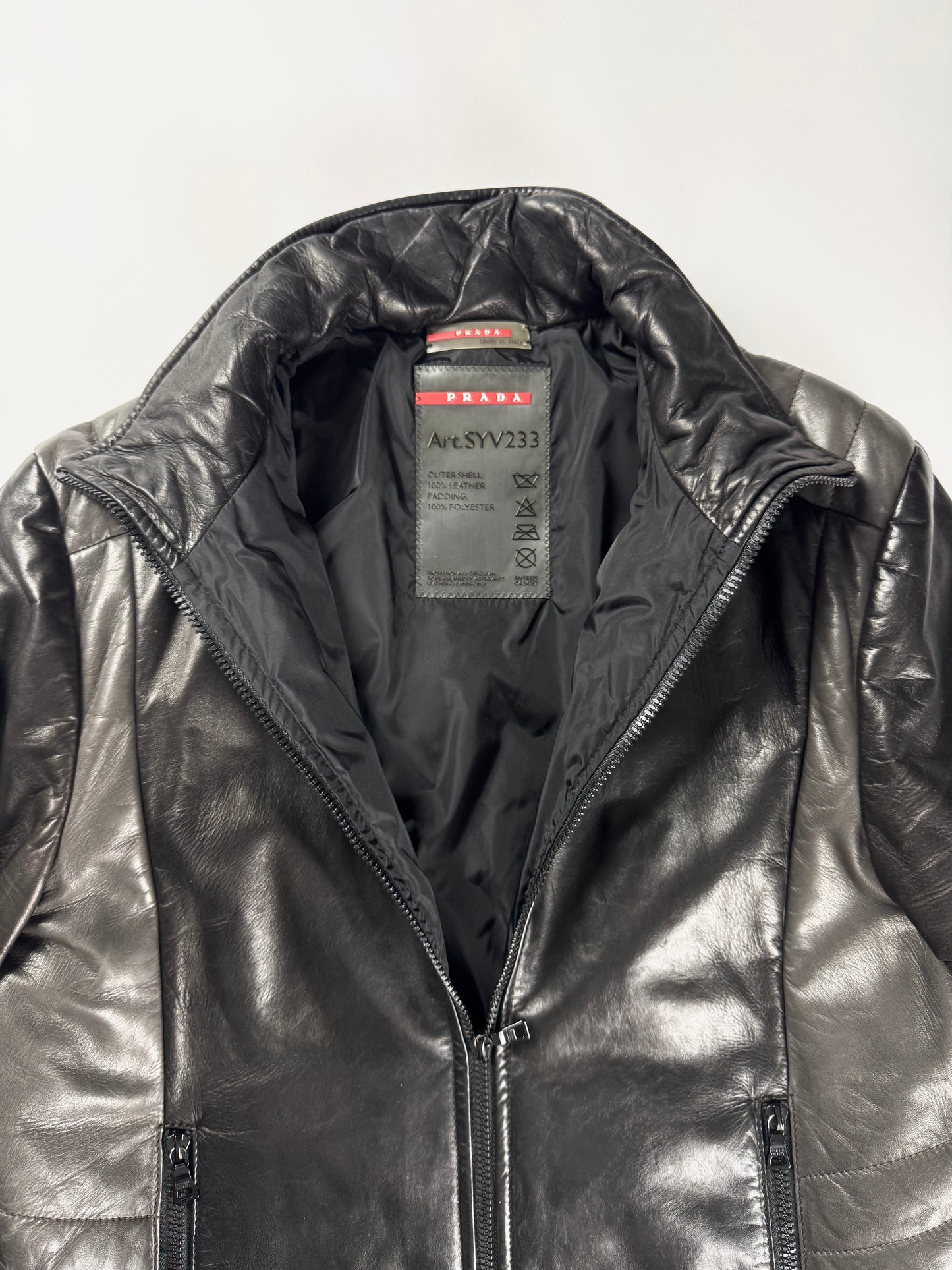 Prada Linea Rossa Astro Dark Leather Jacket FW 2008 - M