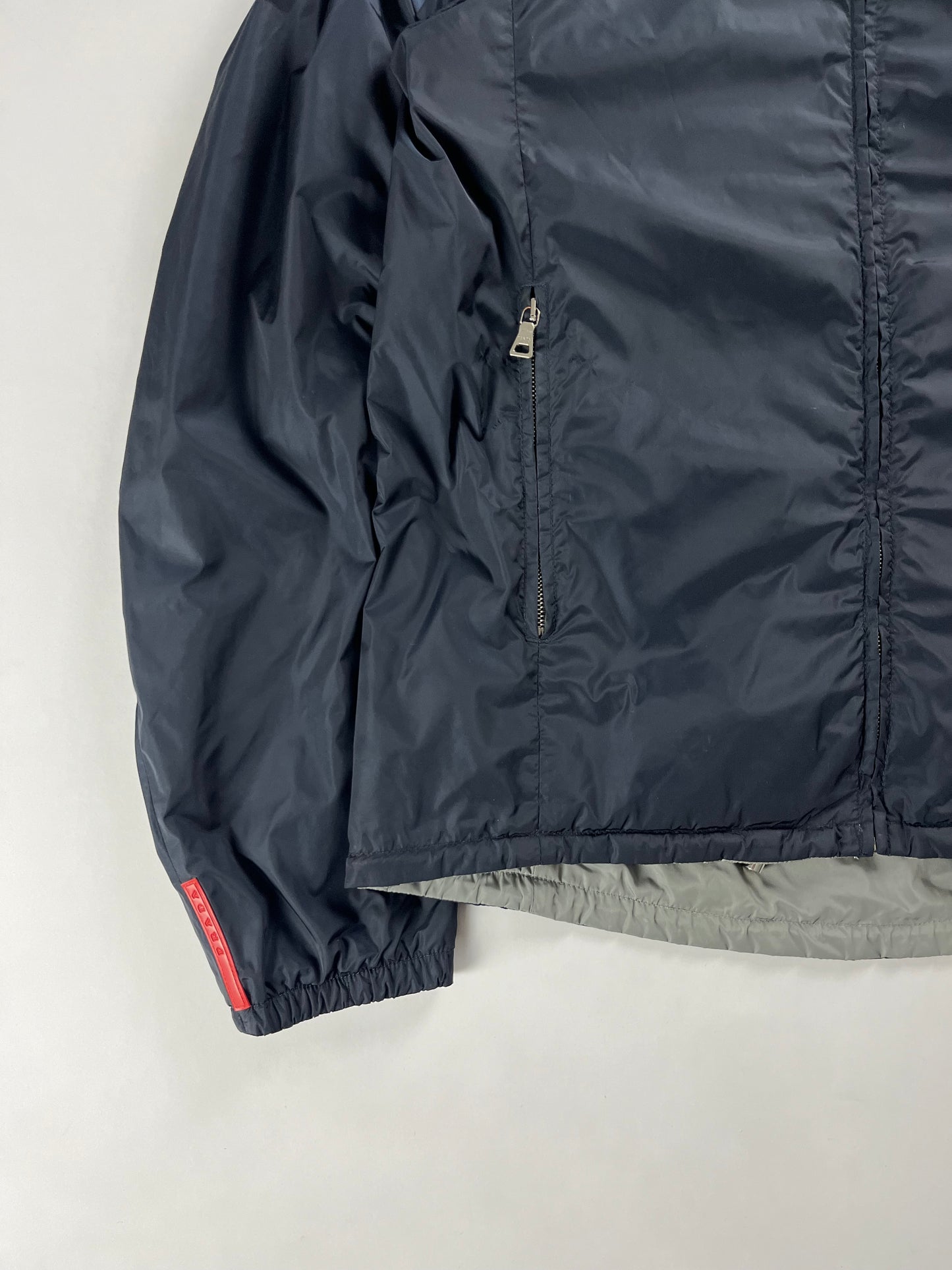 Prada Linea Rossa Reversible Blue Grey Nylon Jacket - M