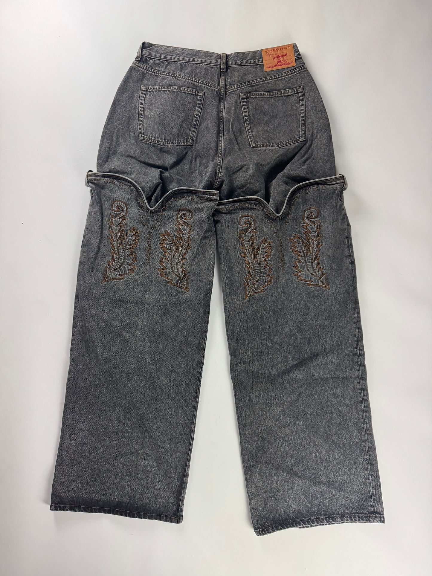 Y/Project Maxi Cowboy Cuff Grey Denim Pants SS 2023 - 34 US