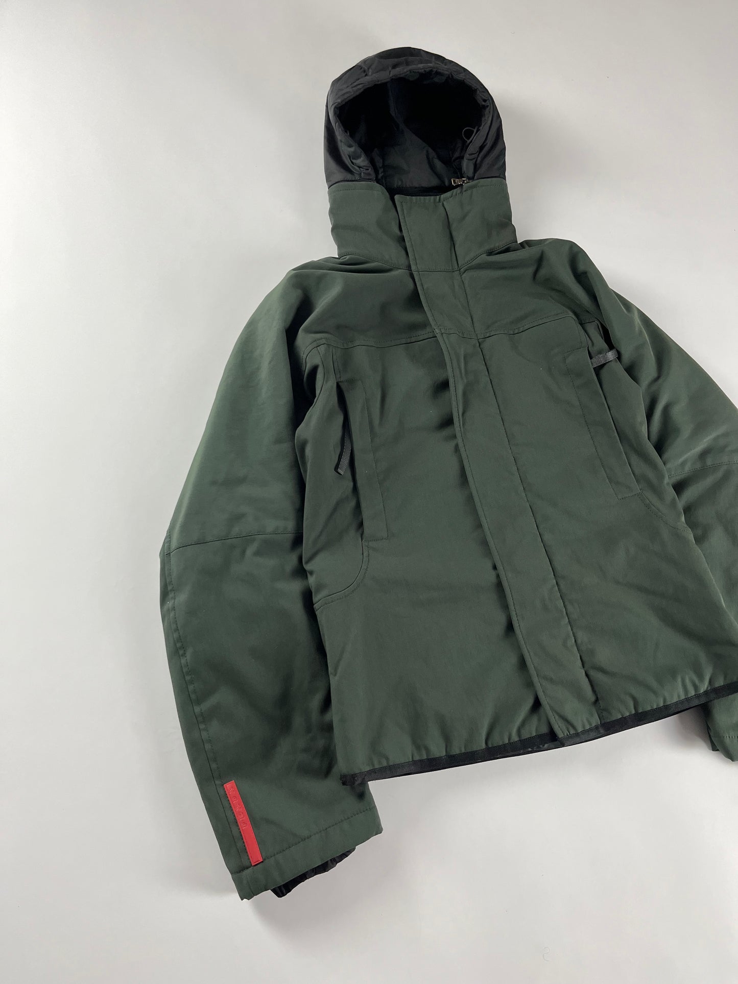 Prada Linea Rossa Technical Khaki Shell Nylon Jacket 2000s - S
