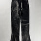 Prada Milano Dark Leather Flare Pants FW 2001 - M