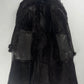 Prada Dark Fur Trimmed Double Breasted Sheepskin Leather Coat 2000s - S