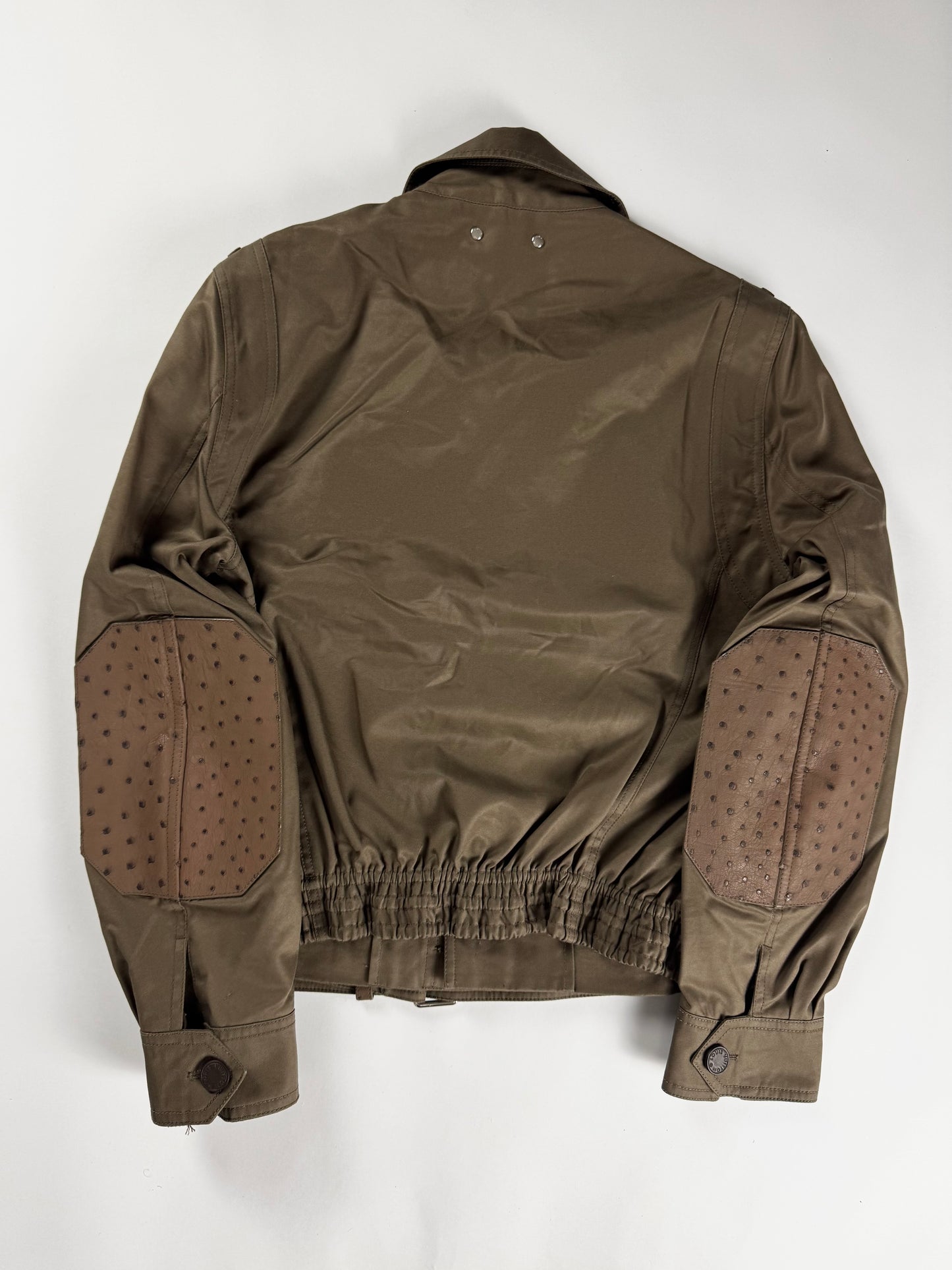 Louis Vuitton Sample Safari Perfecto Exotic Ostrich Leather Jacket SS 2017 - M