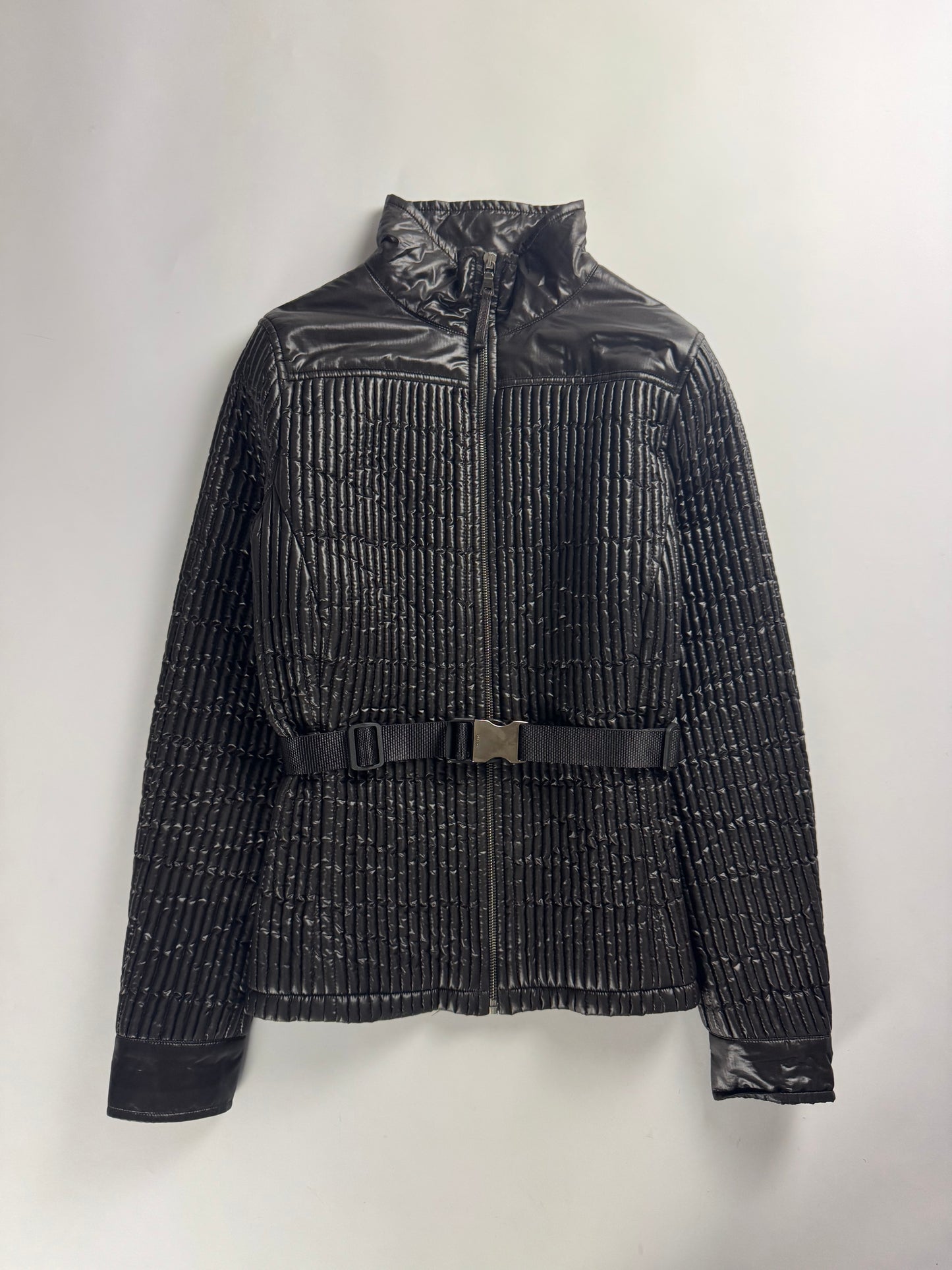 Prada Textured Plissé Nylon Belt Jacket SS 2006 - XS