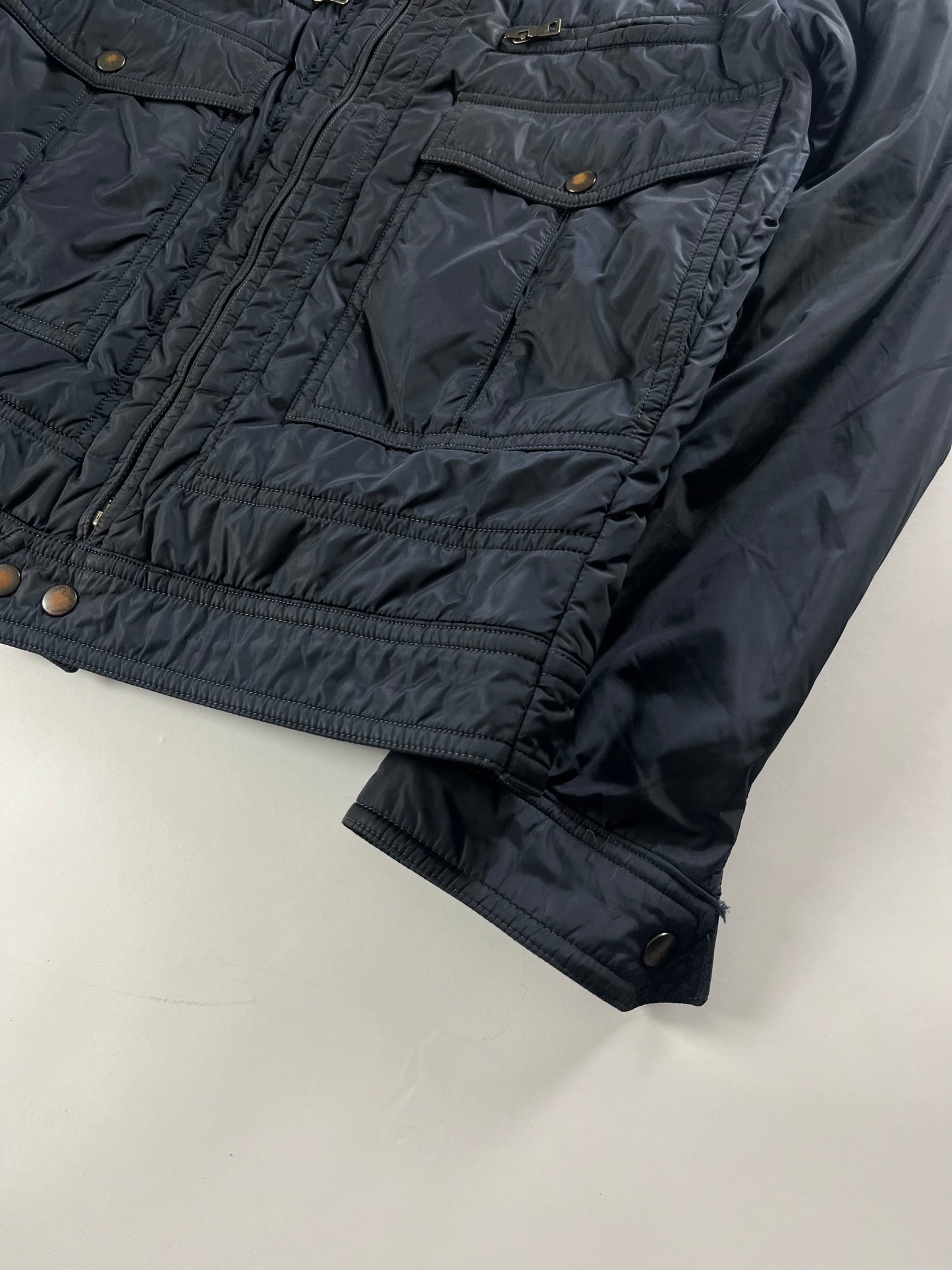 Prada Double Pocket Navy Nylon Work Jacket - L