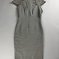 Lanvin Elegant Short Sleeve Stripe Dress 1970s - M