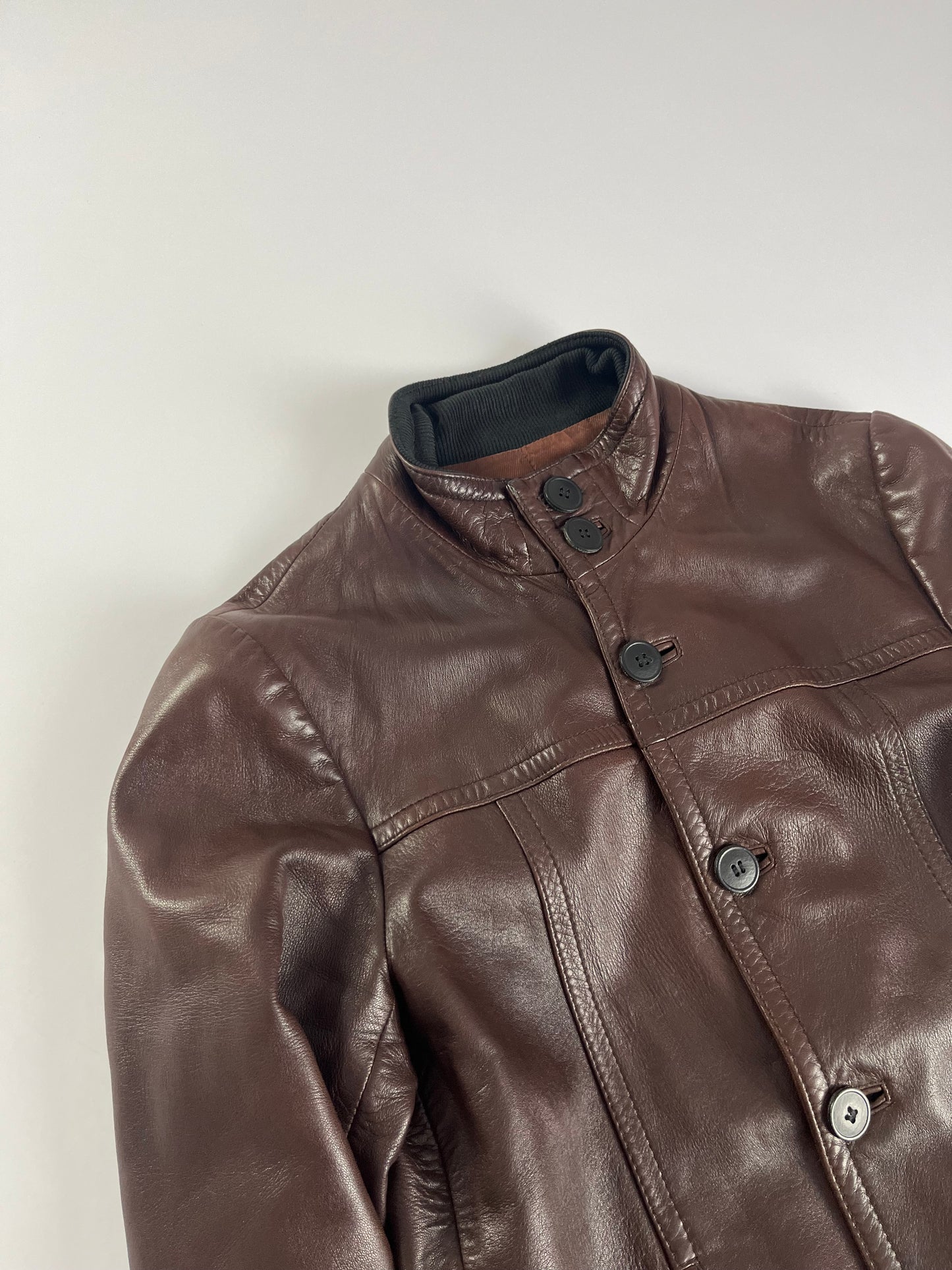 Balenciaga Brown Leather Bomber Jacket SS 2008 - M