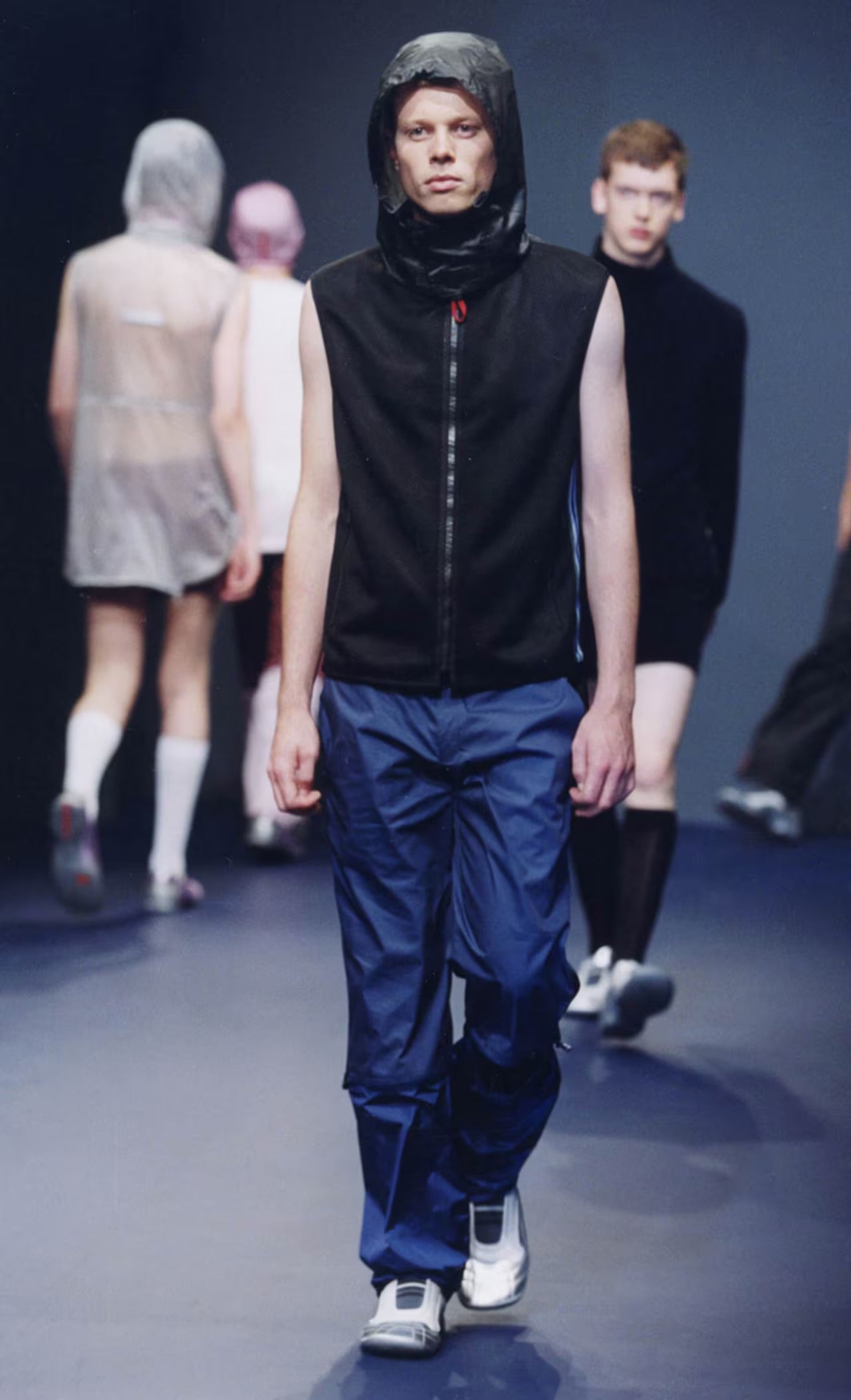 Prada Sport Translucent Back Mesh Jacket Nylon SS 2000 - L