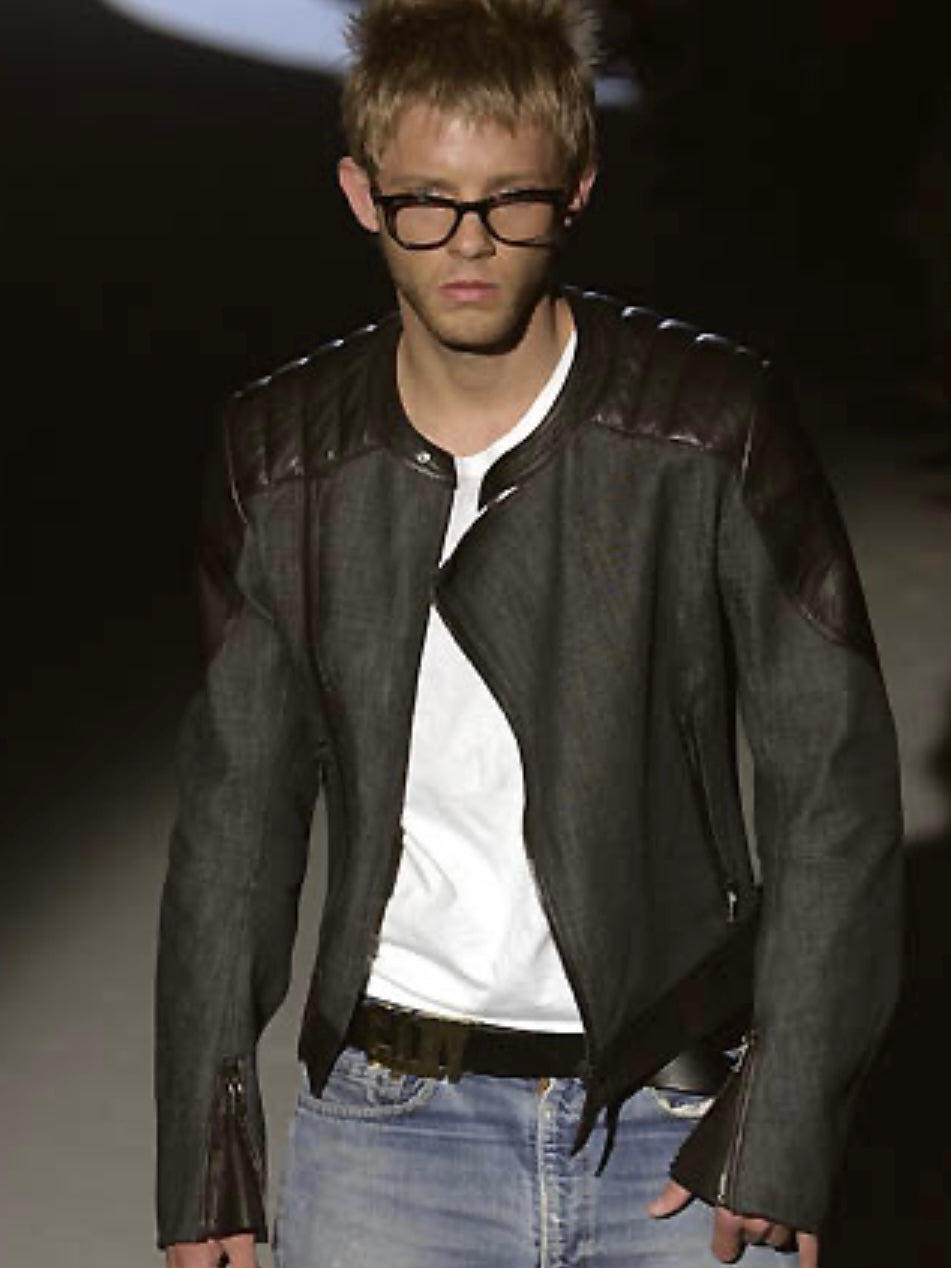 Gucci Asymmetrical Denim Motor Jacket SS 2002 - M