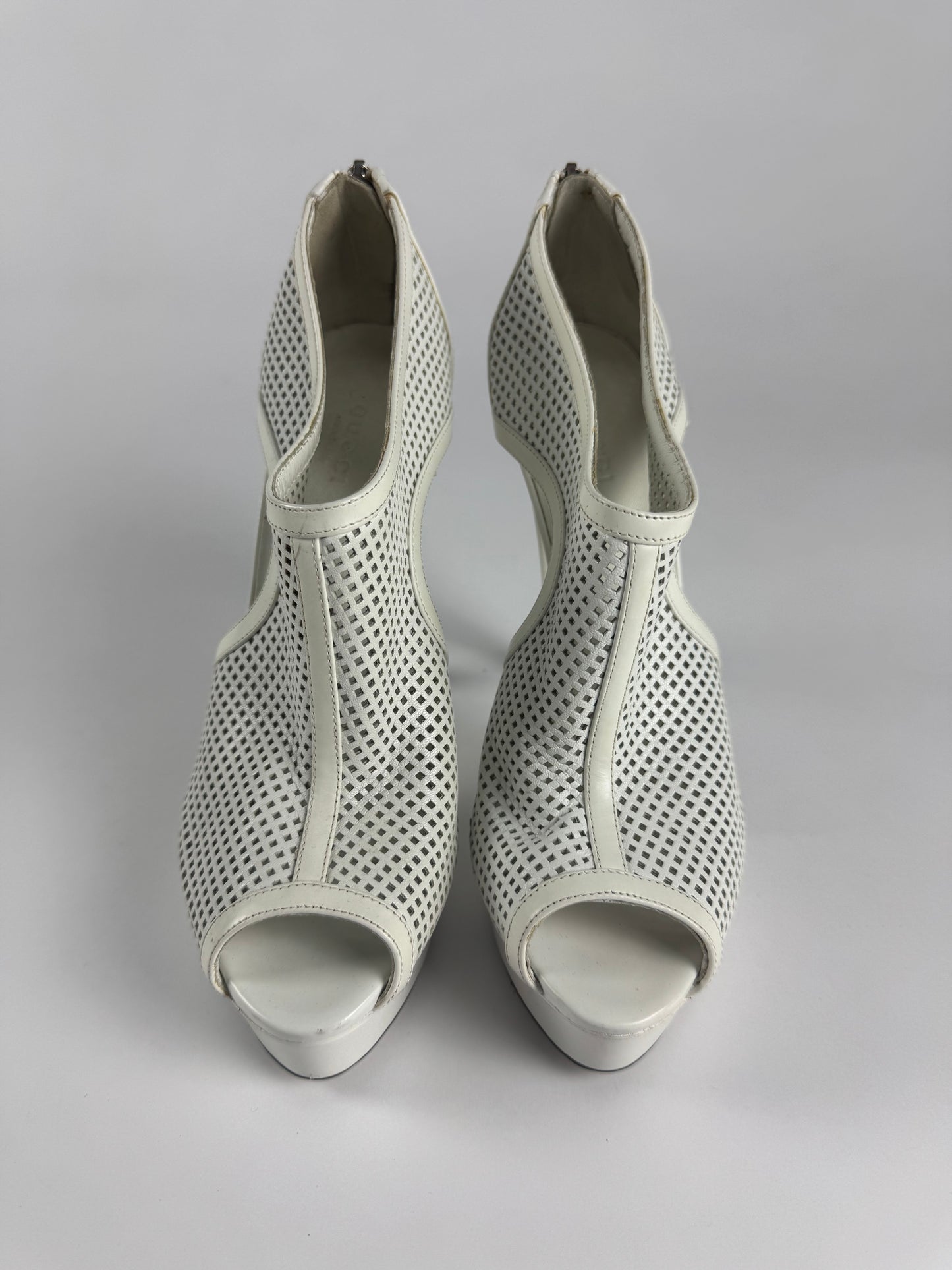 Gucci Open Toed Perforated Leather Caged Heels Pumps SS 2010 - 38 IT/38,5 EU