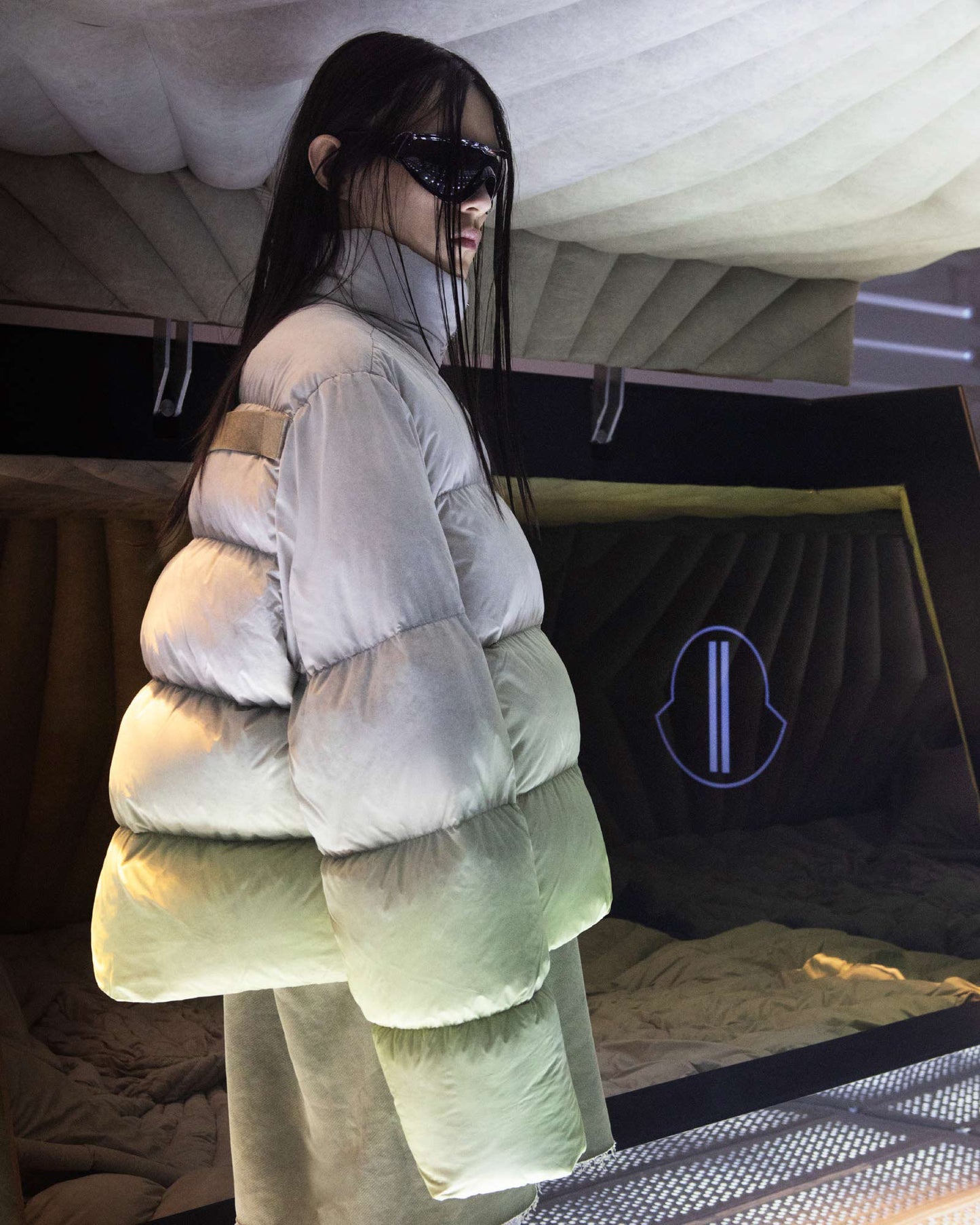 Rick Owens x Moncler Acid Gradient Cyclopic Convertible Down Long Jacket FW 2023 - M