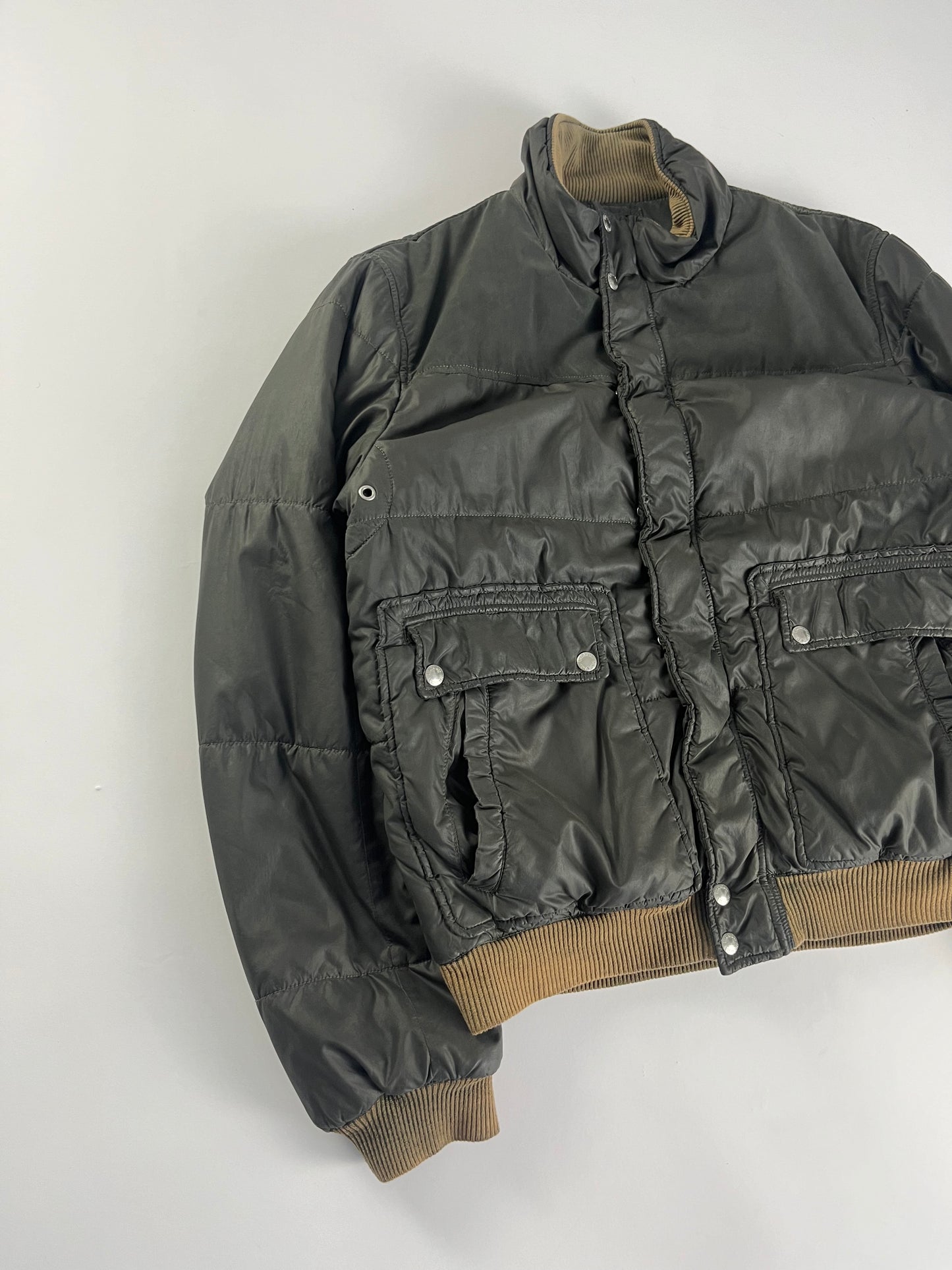 Prada Ribbed Trim Touch Puffer Down Jacket FW 2006 - L