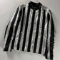 Saint Laurent Sample Metallic Silver Striped Leather Jacket Pre Fall 2015 - XS