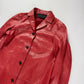 Prada Red Leather Minimalist Buttoned Jacket FW 2000 - XS