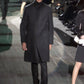 Gucci Grey Wool Leather Belt Collar Long Coat FW 2000 - M