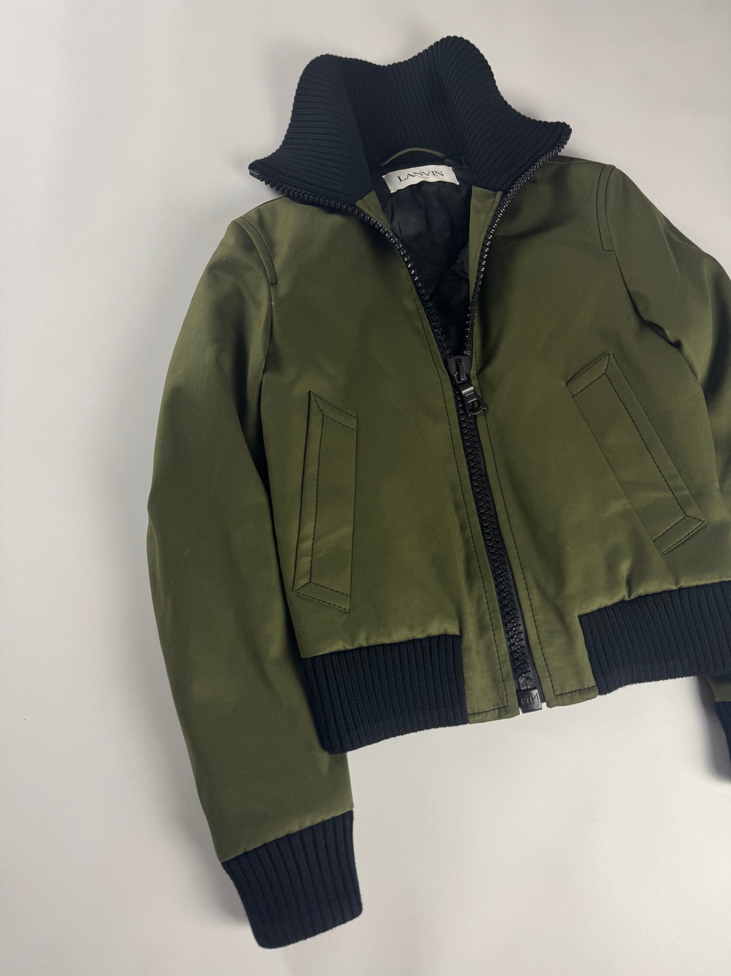 Lanvin Sample Oversize Zipper Green Bomber Jacket FW 2022 - S